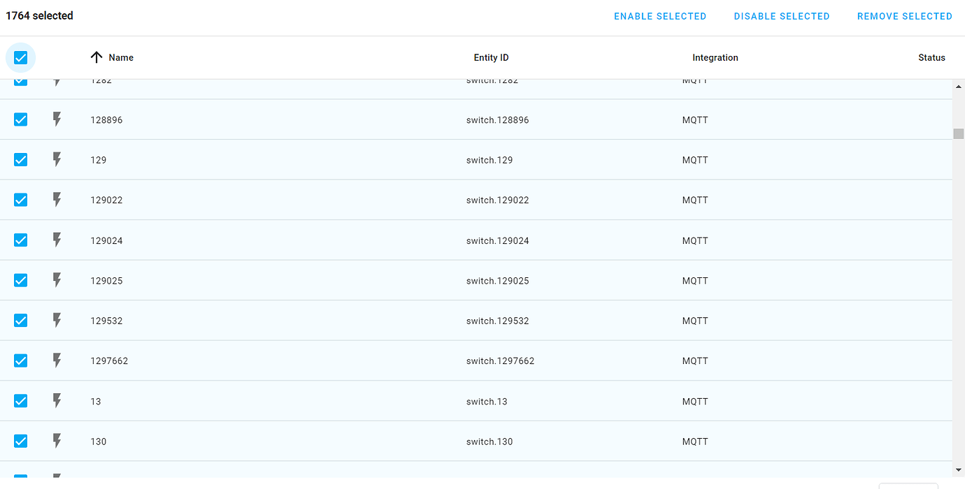MQTT integration with home assistant creates many switches Home