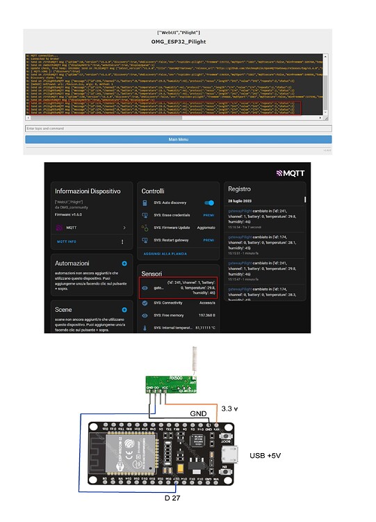 Gateway + ESP32 + RF 433 Mhz - Theengs And OpenMQTTGateway