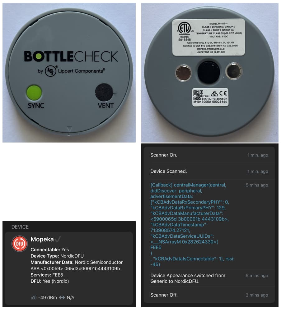Mopeka BBQ Tank Sensor not showing all data values (BottleCheck